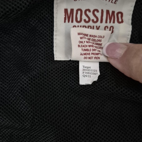 Mossimo Supply Co Jacket Mens Large Black Hooded Windbreaker Lightweight‎ Zip - Picture 5 of 9